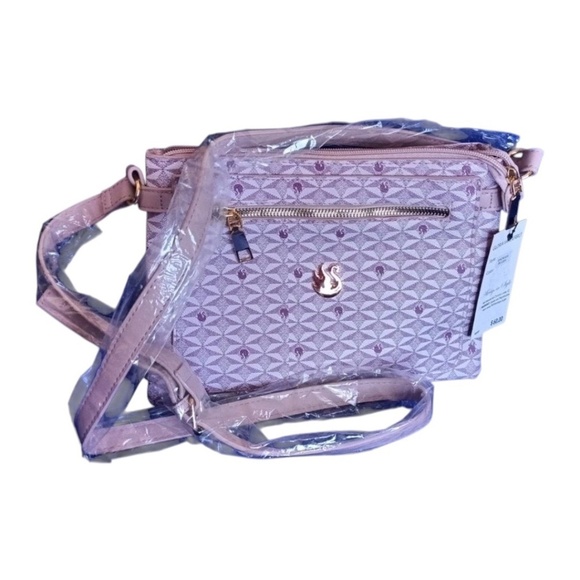 Gloria Vanderbilt Cross Shoulder Bag Purse Handbag Pockets Zippers Blush - Picture 2 of 8